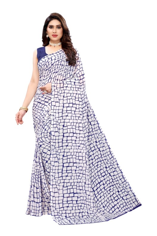 Fancy Georgette Printed Saree With blouse